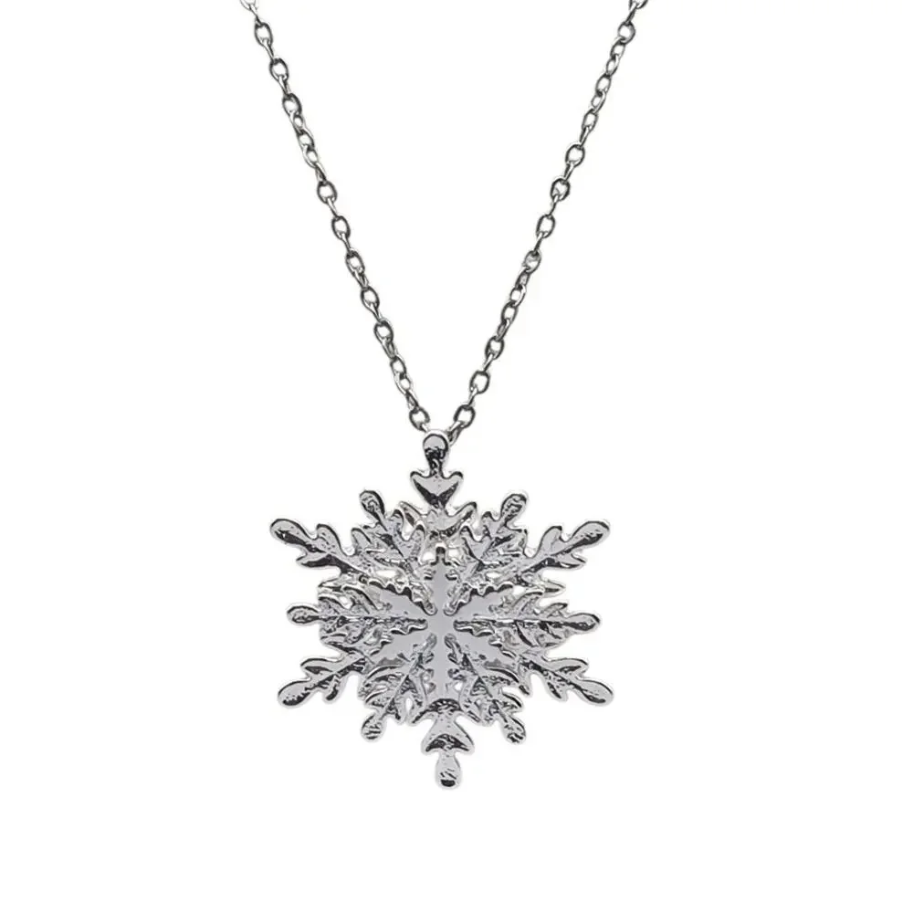 Snowflake Pendant Necklace Silver Signed Best - Vintage Winter Romantic Delicate
